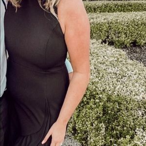 Black ruffle formal dress